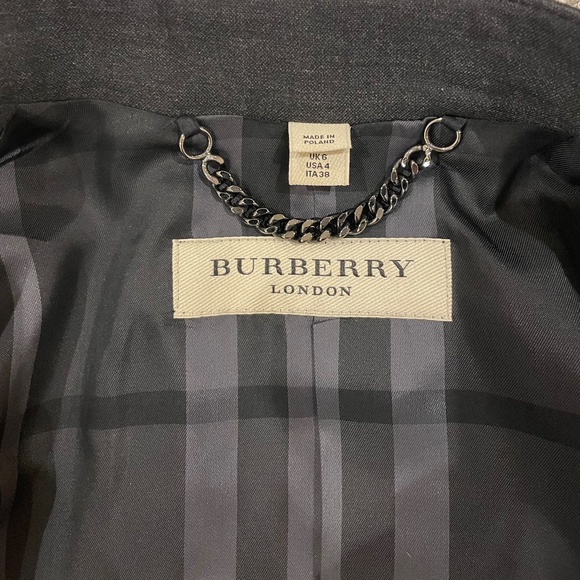 Burberry Military Style Charcoal Grey Jacket Size 4 - Picture 5 of 8
